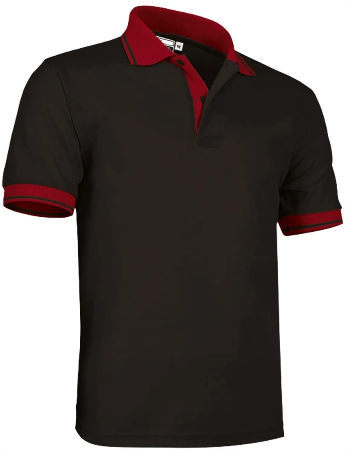 Tricou Polo COMBI Culori contrast, Premium Bumbac 100% 220g Negru_Rosu