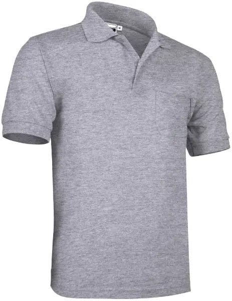 Tricou Polo HAWK | Premium Oeko-Tex 100% Bumbac 220g Buzunar, Gri melange inchis