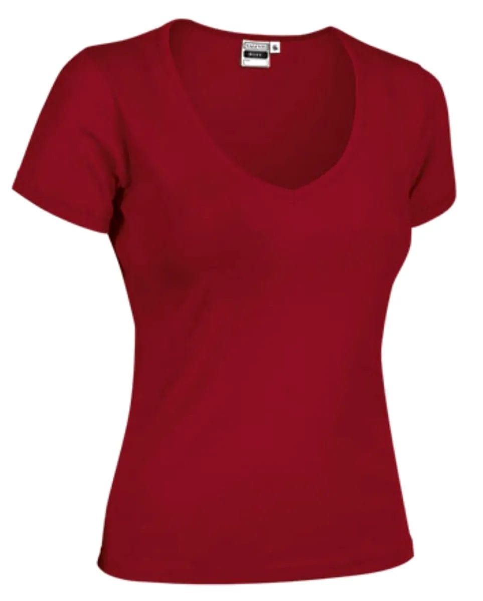 ROXY Tricou dama V-neck 50%bbc, 50%pe, 200 gr/mp Rosu lotus