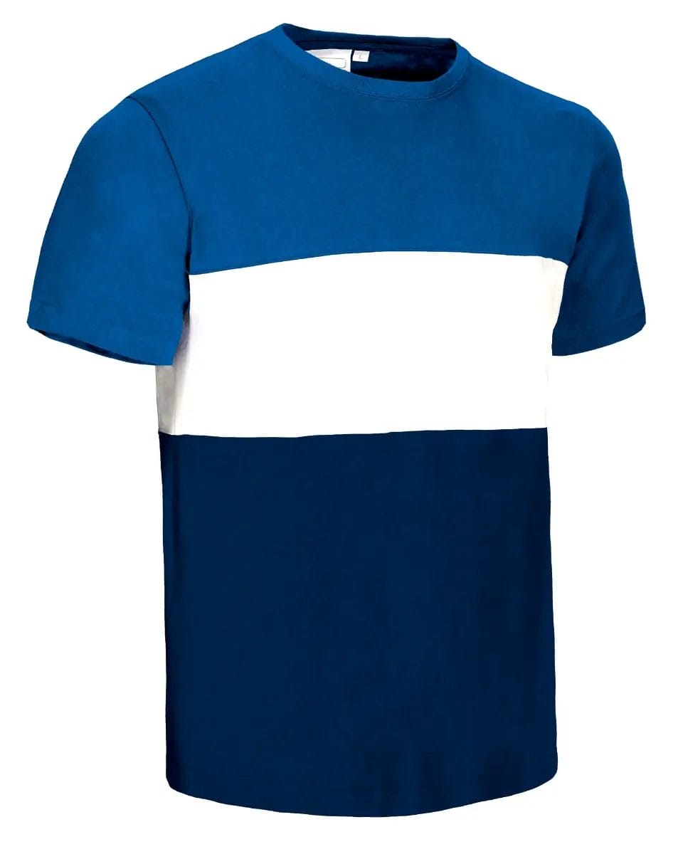 VARISITY Tricou design tricolor 100% bbc, 160 gr/mp Albastru-Alb-Bleumarin