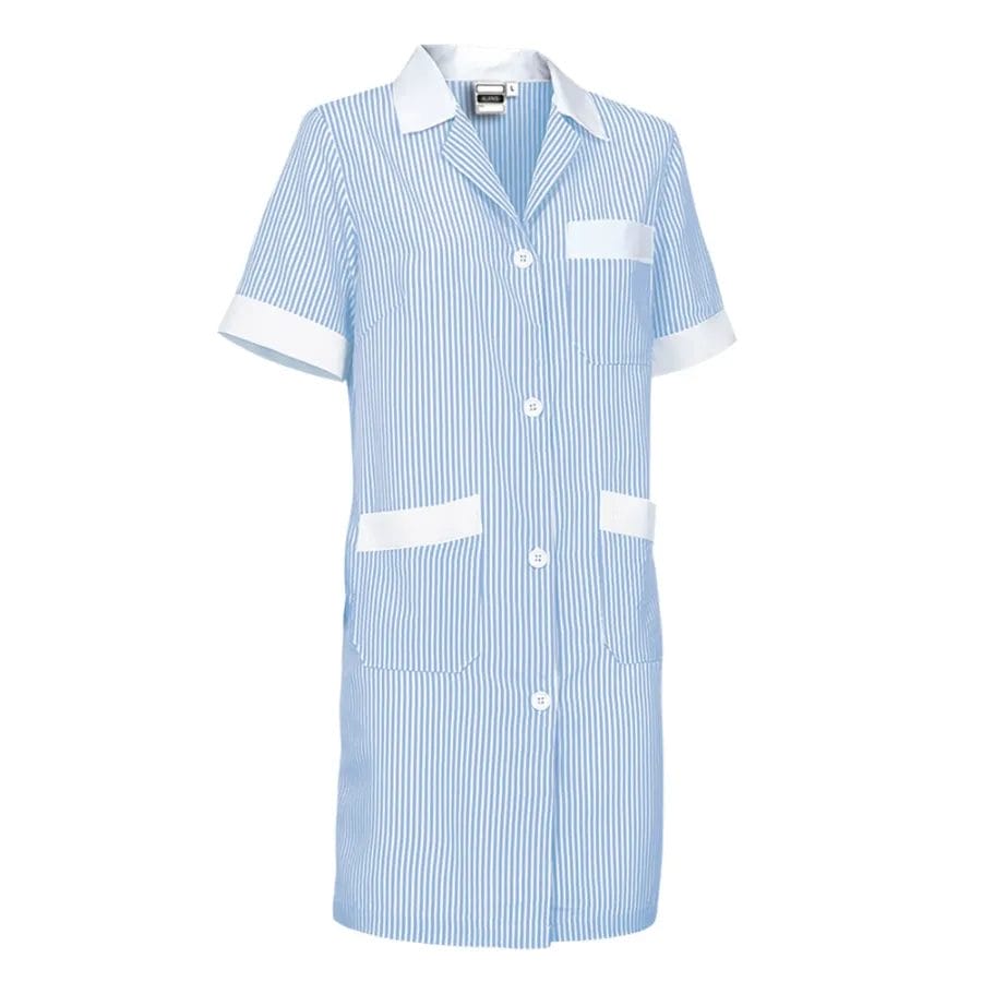 Halat dama ALANIS cu mânecă scurtă și croială cambrată Alb-Bleu