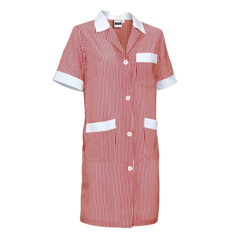 Halat dama ALANIS cu mânecă scurtă și croială cambrată Alb-Rosu