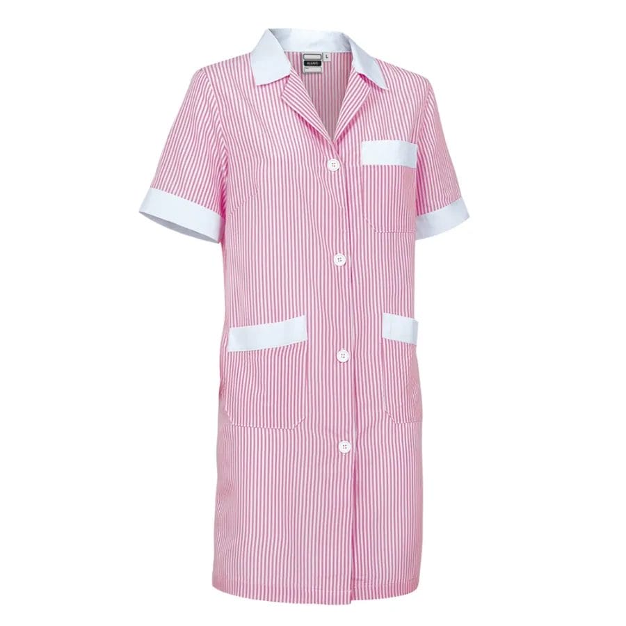 Halat dama ALANIS cu mânecă scurtă și croială cambrată Alb-Roz