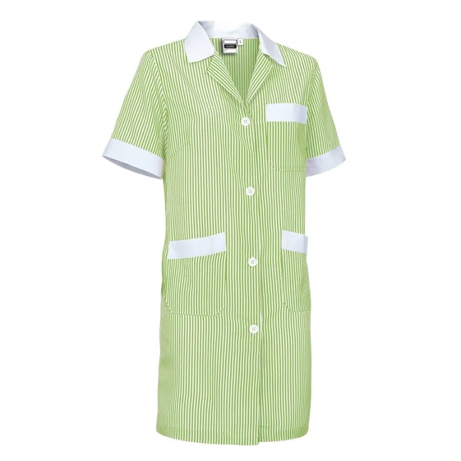 Halat dama ALANIS cu mânecă scurtă și croială cambrată Alb-Verde mar