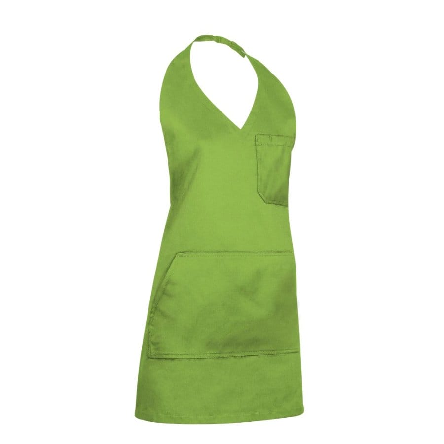 BISTRO Șorț cu pieptar, multi-buzunare si decolteu in V, Verde mar