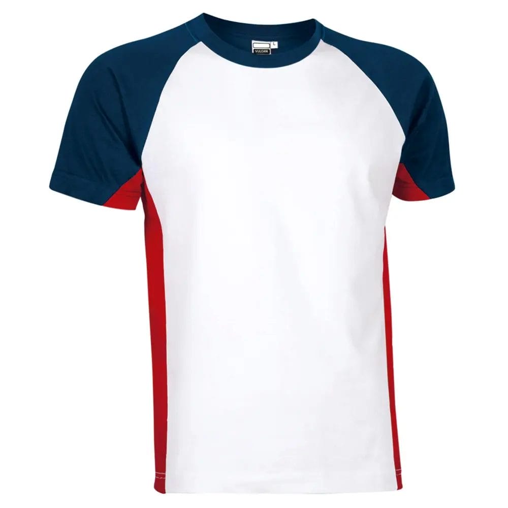 Tricou Adulti VULCAN Bumbac 100%, 160g - tricolor mânecă scurtă tip raglen