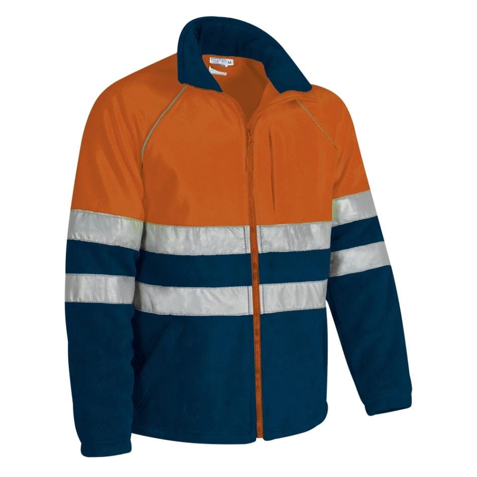 ANETO Jachetă fleece Hi-Vis Portocaliu fluorescent-Bleumarin orion