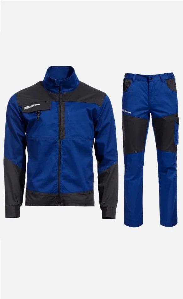 Costum de lucru cu pantaloni pieptar 2140-2141 EOS Stretch BLUE/GREY