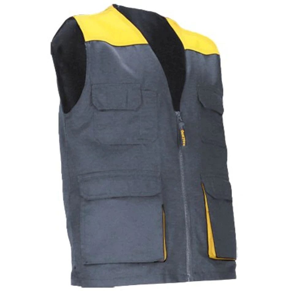 Vestă Lucru THUNDER Multi-buzunare | Bicolor | Twill 200g/mp Gri-Galben lemon