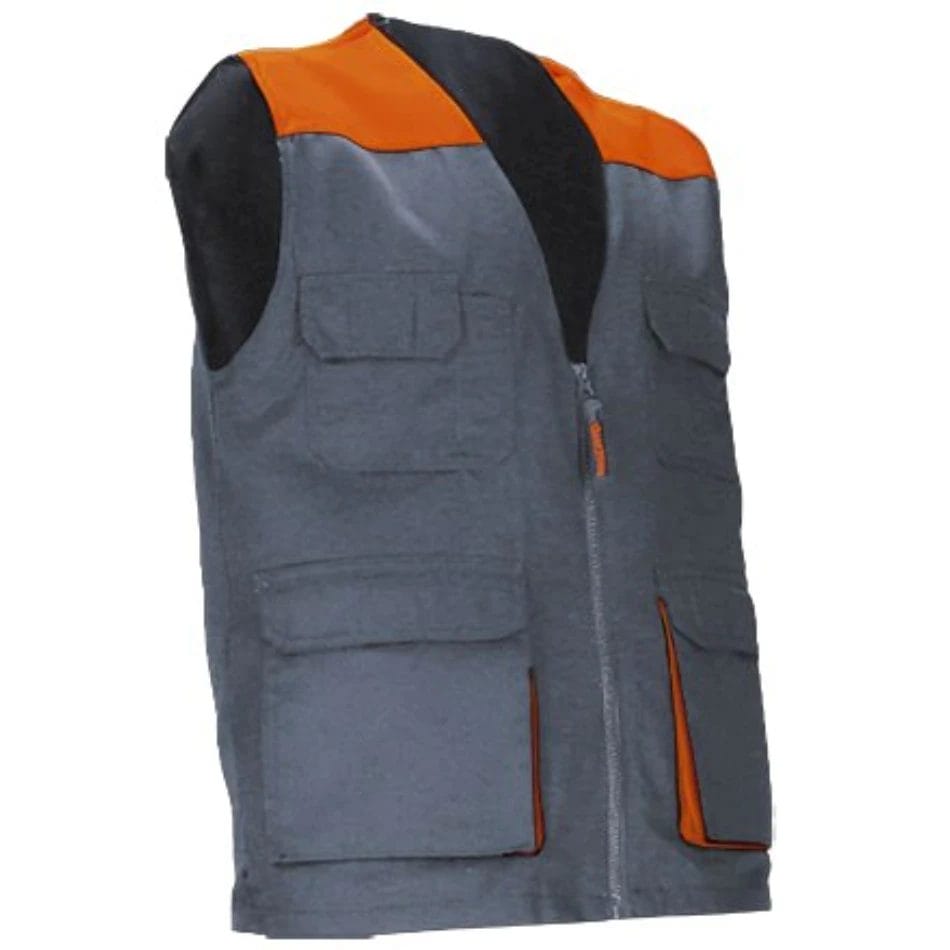 Vestă Lucru THUNDER Multi-buzunare | Bicolor | Twill 200g/mp Gri-Portocaliu party