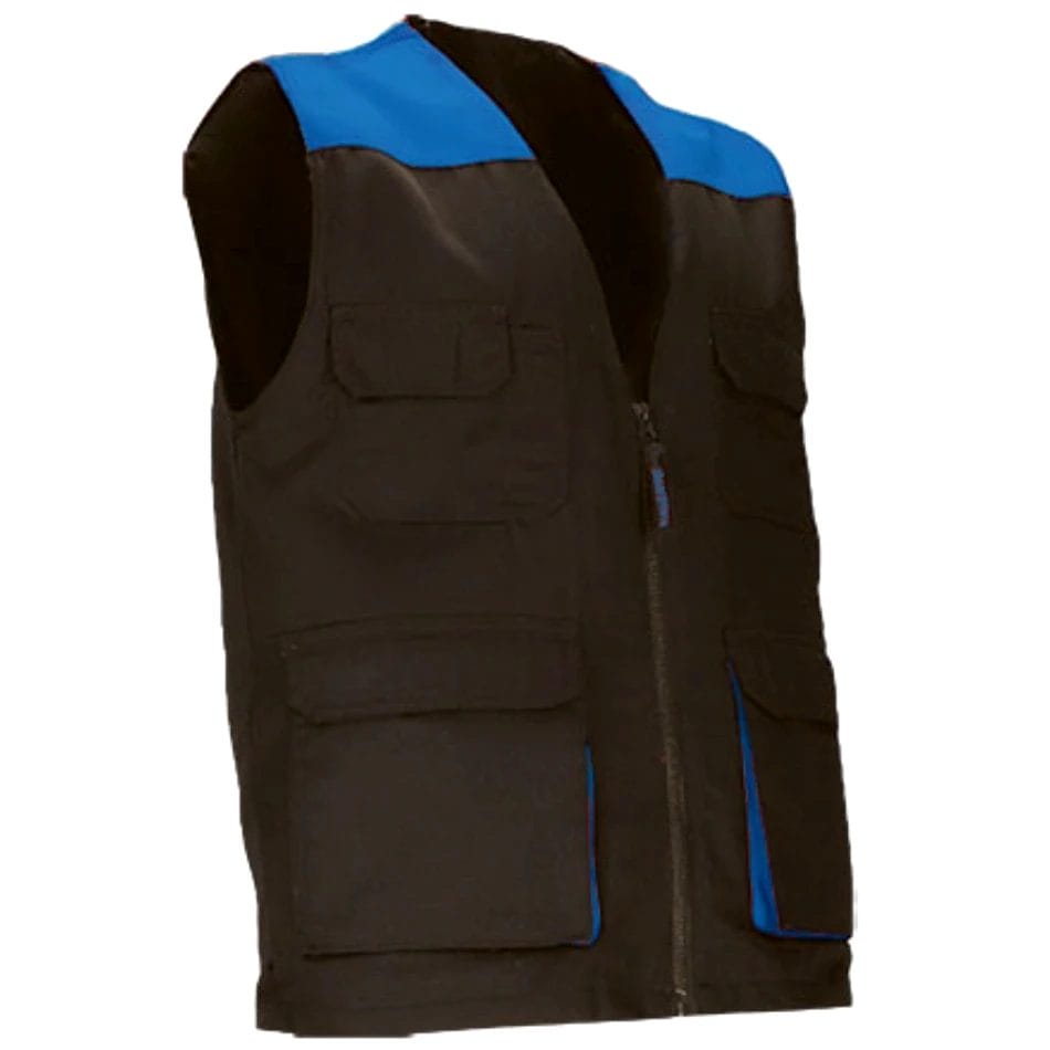 Vestă Lucru THUNDER Multi-buzunare | Bicolor | Twill 200g/mp Negru-Albastru royal