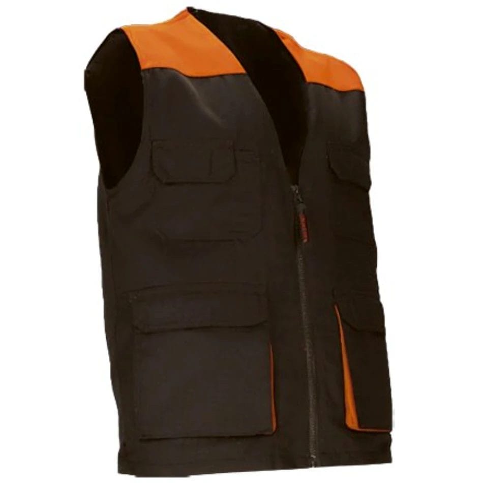 Vestă Lucru THUNDER Multi-buzunare | Bicolor | Twill 200g/mp Negru-Portocaliu party