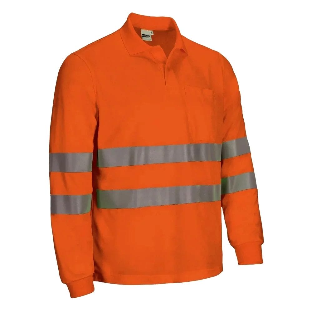 Tricou Polo Reflectorizant Termic Buckland | EIP Cl.1 cat.II Pe 100% 200g - Maneca lunga si Buzunar, Portocaliu