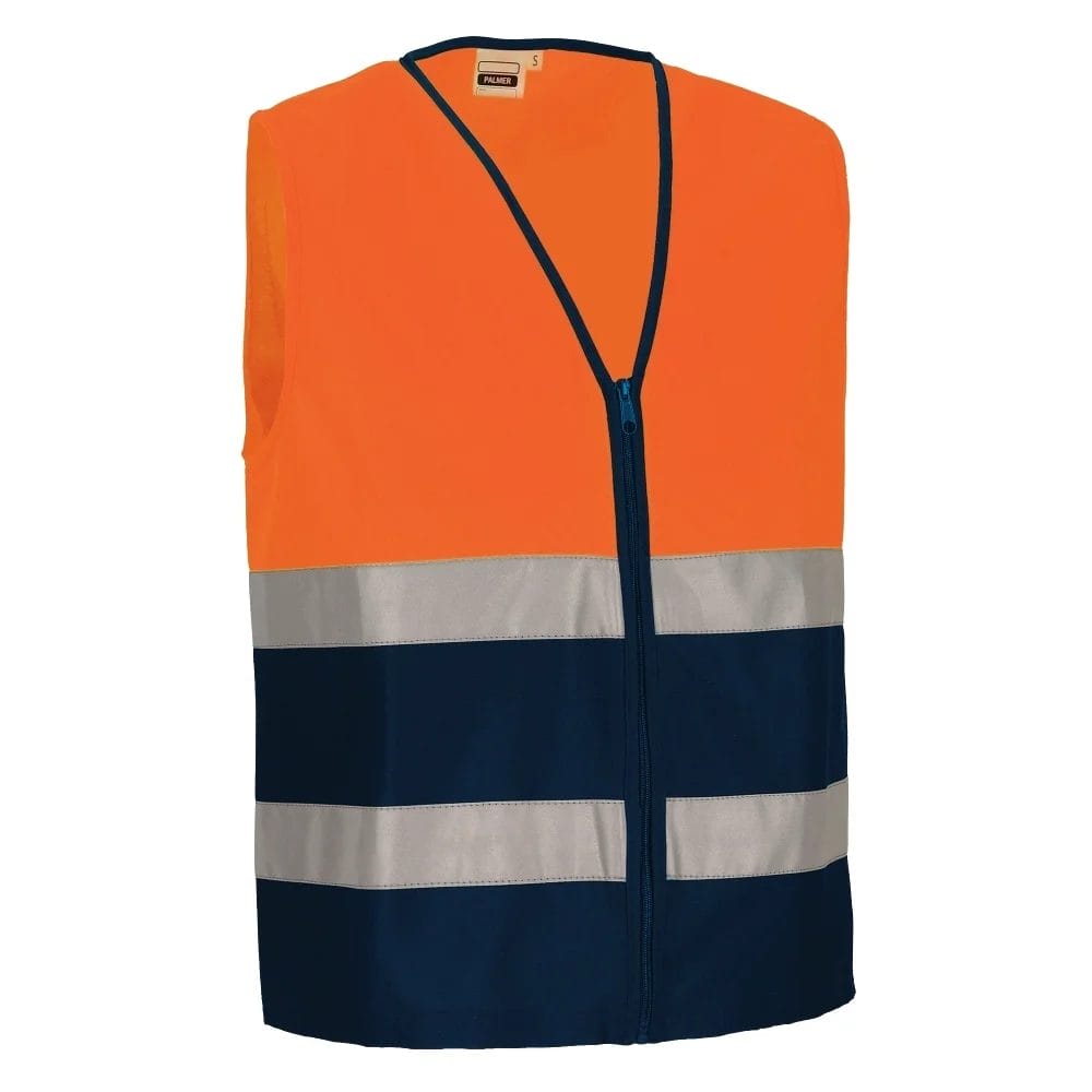 PALMER Vestă ușoară reflectorizantă bicolor Bleumarin-Portocaliu fluorescent
