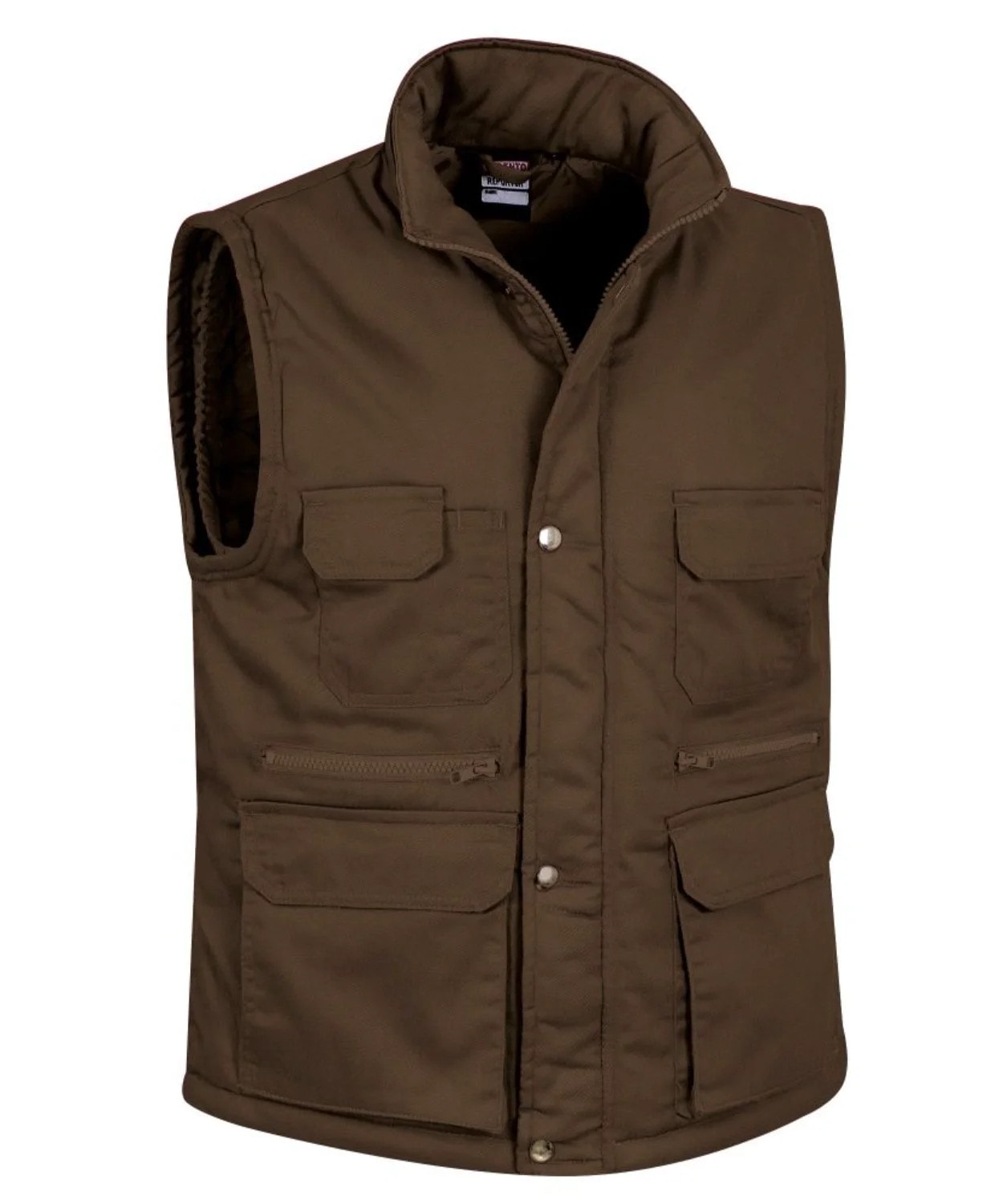 Vestă de Lucru REPORTER Vătuită | Multi-Buzunare | EIP, Maro ciocolata