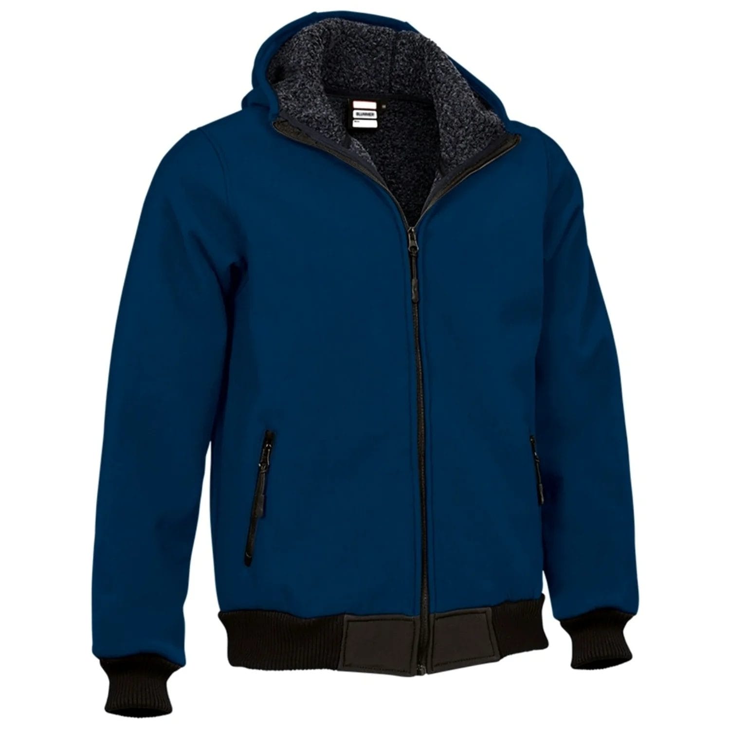 Jachetă softshell de iarna, cu glugă | Blummer Hidrofugă Bleumarin