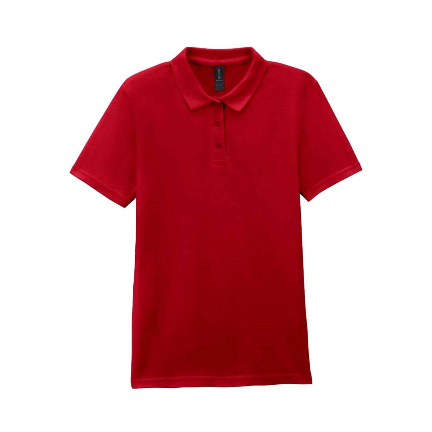 Tricou Polo Damă Gildan 64800B3 Softstyle 170g - 100% Bumbac Ring Spun Double Piqué, Rosu Cherry