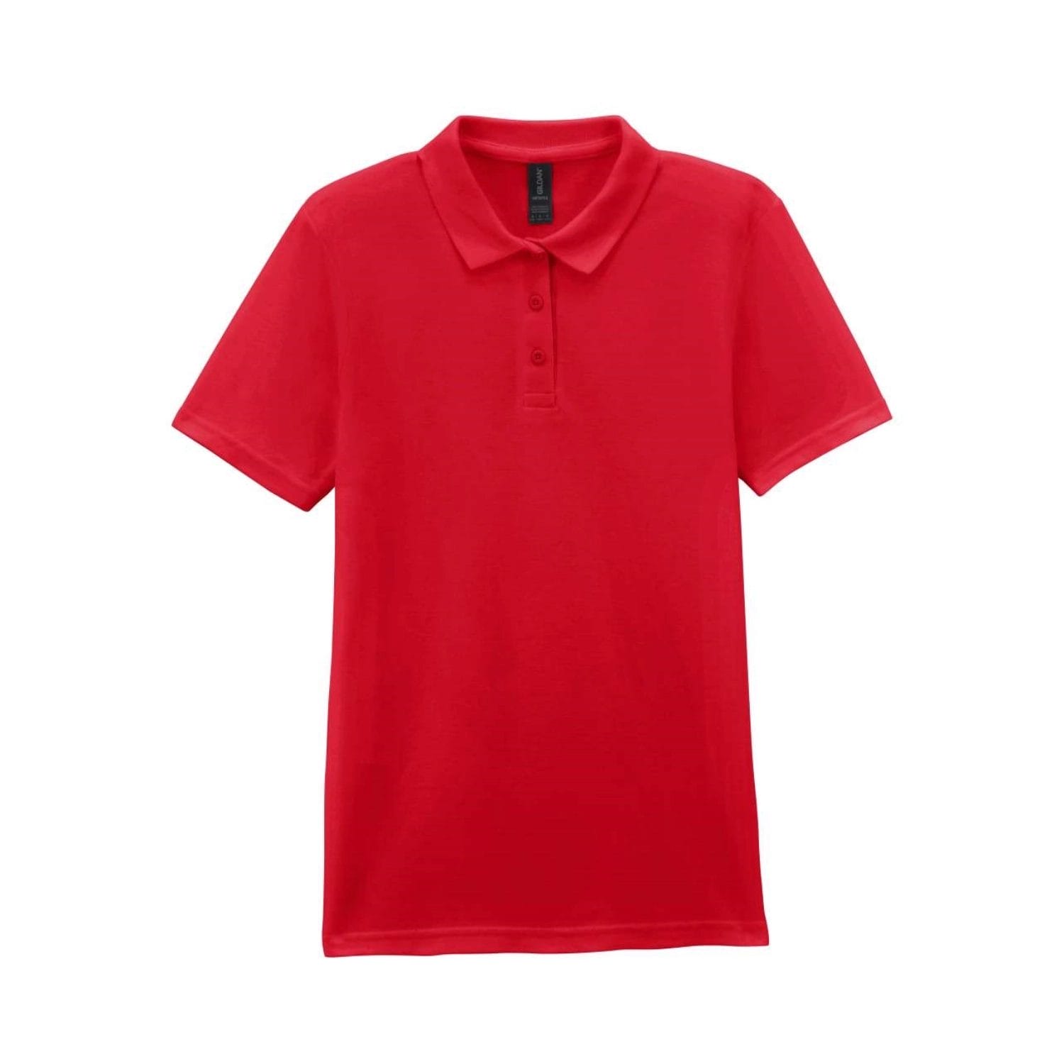 Tricou Polo Damă Gildan 64800B3 Softstyle 170g | 100% Bumbac Ring Spun Double Piqué, Rosu