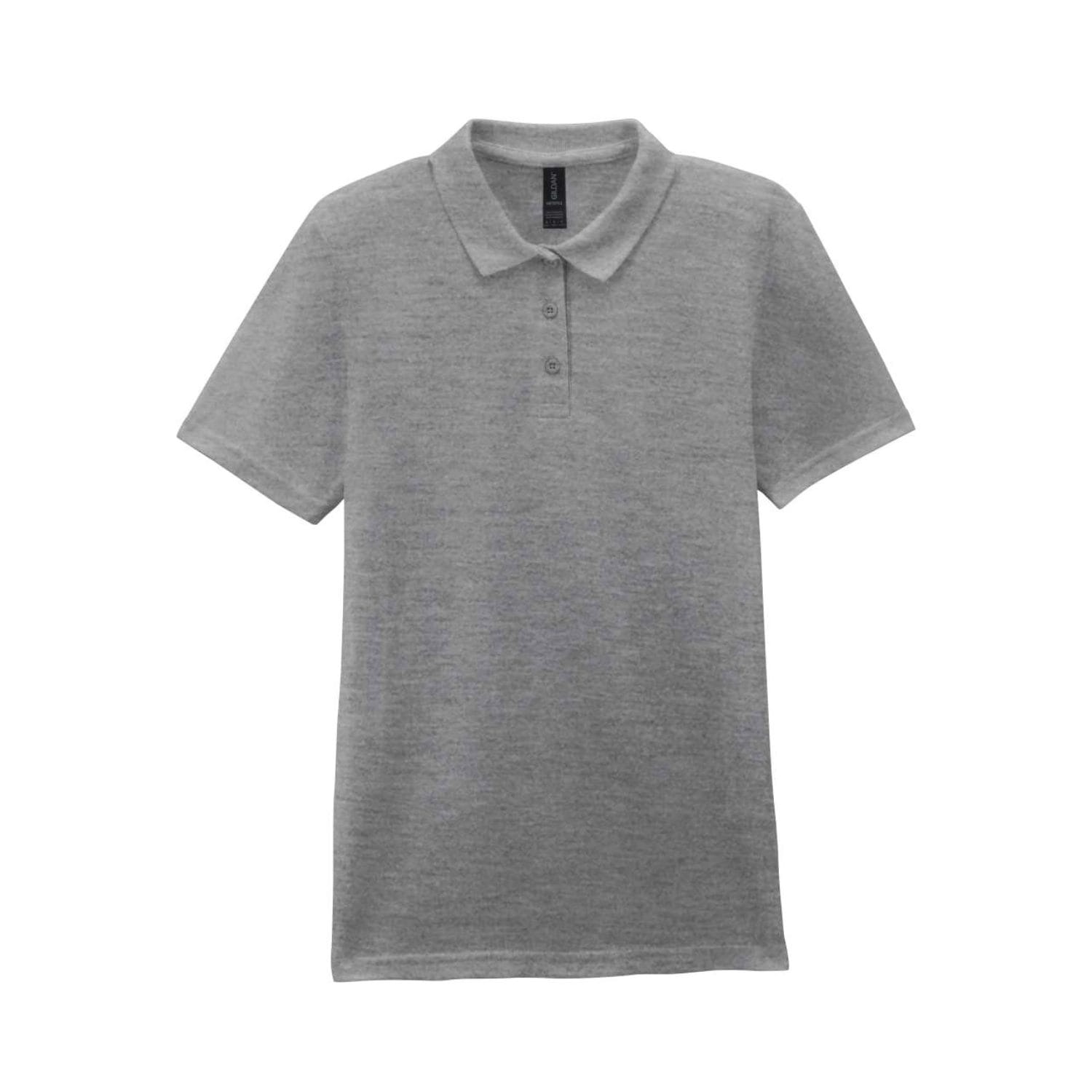 Tricou Polo Damă Gildan 64800B3 Softstyle 170g |100% Bumbac Ring Spun Double Piqué, Sport Grey